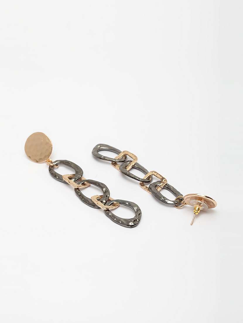 Metallic Metal Drop Earring
