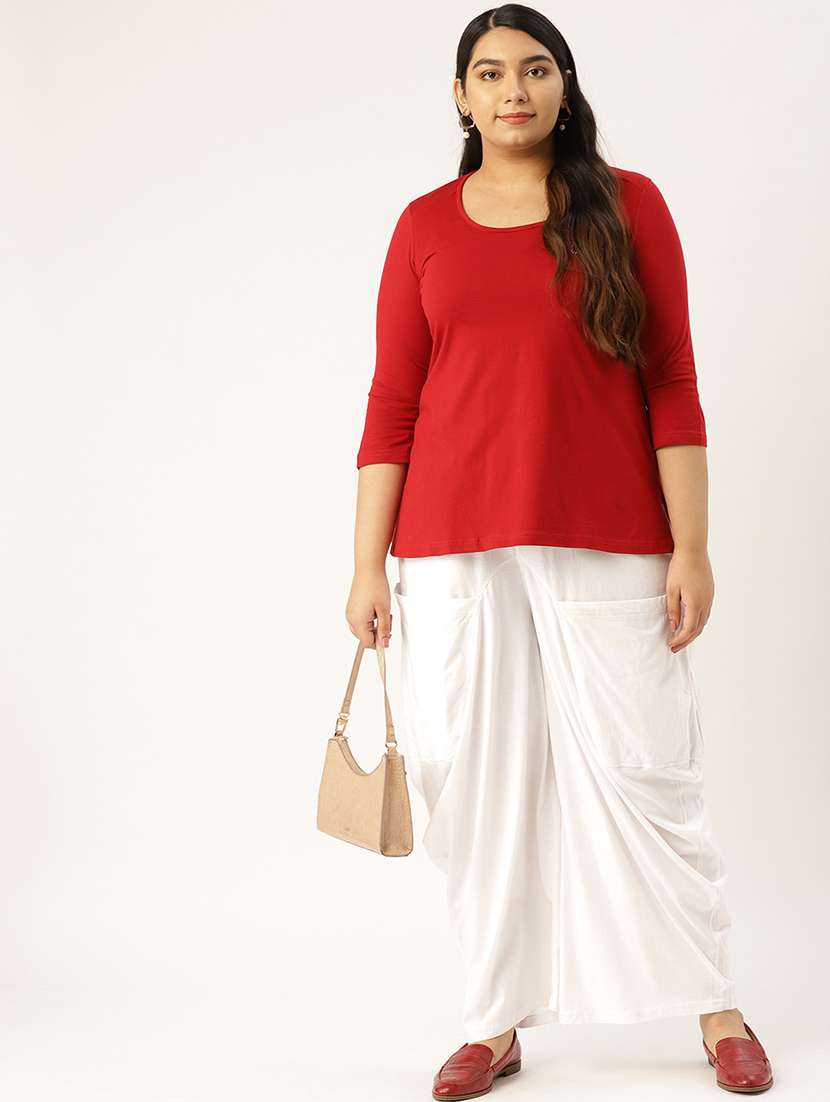 Solid Wide Leg Dhoti Salwar