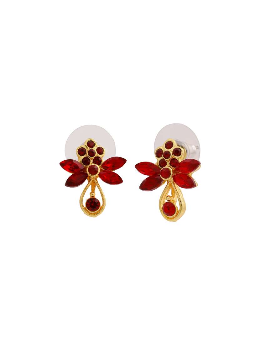 Red Metal Studs Earring