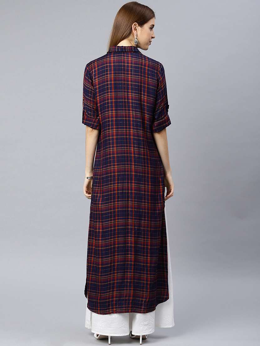 Checkered A Line Kurta