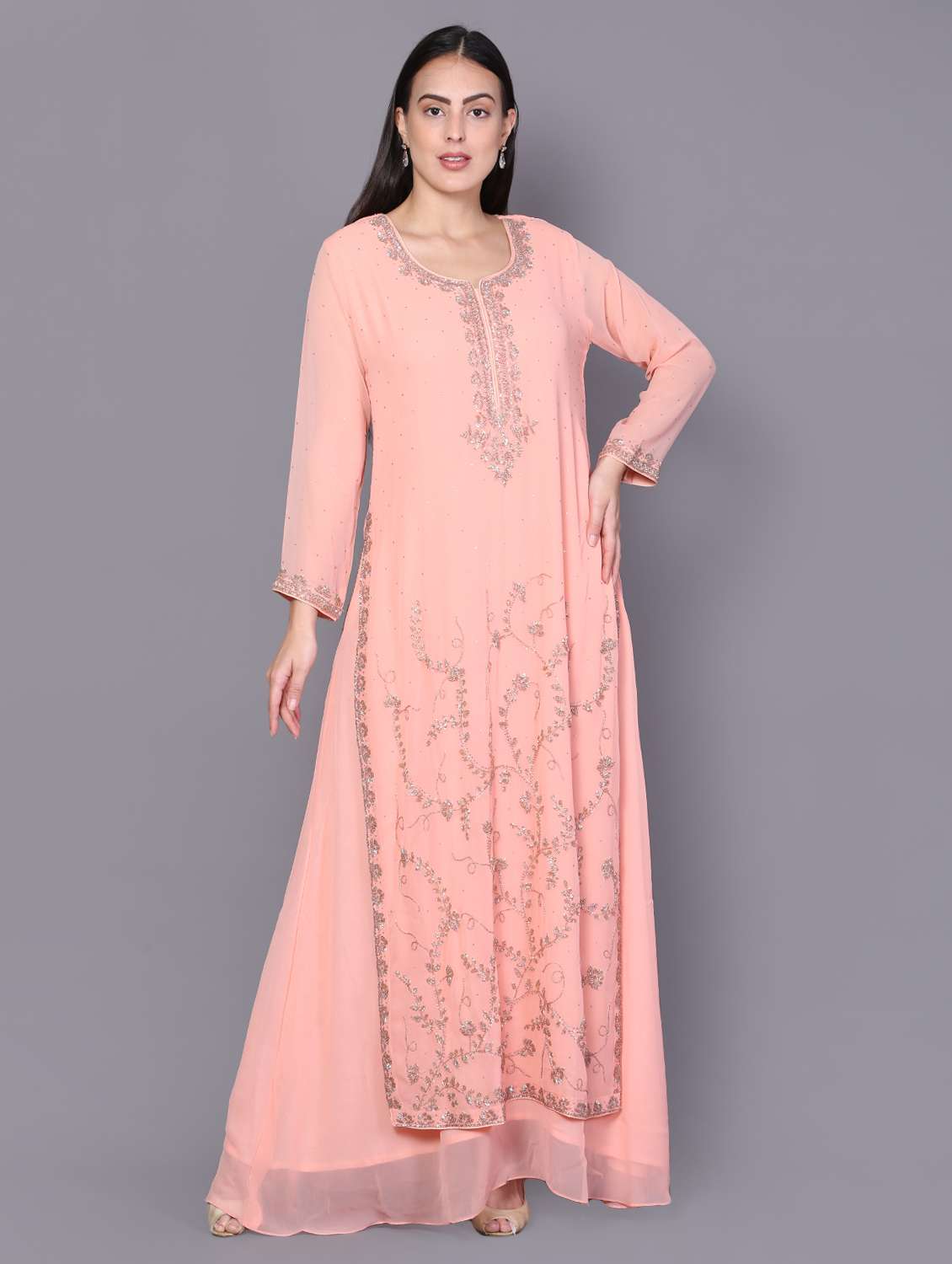 Buy online Embellished Layered Kurta from Kurta Kurtis for Women by