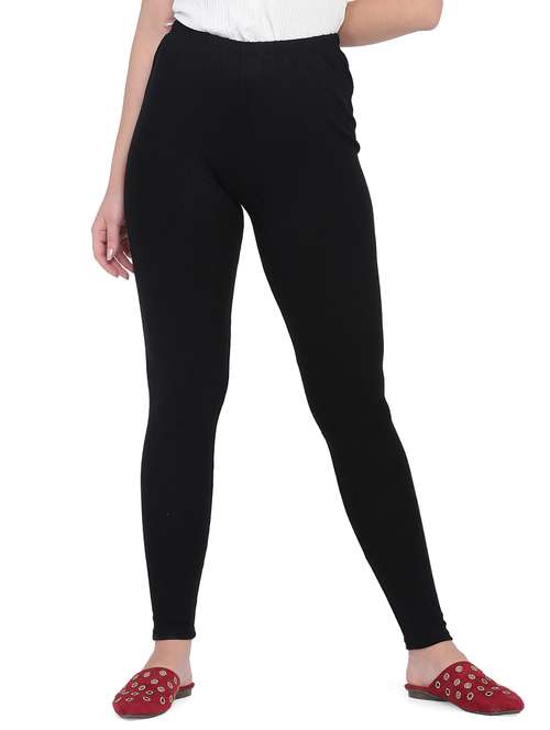 Buy online Black Acrylic Woolen Legging 