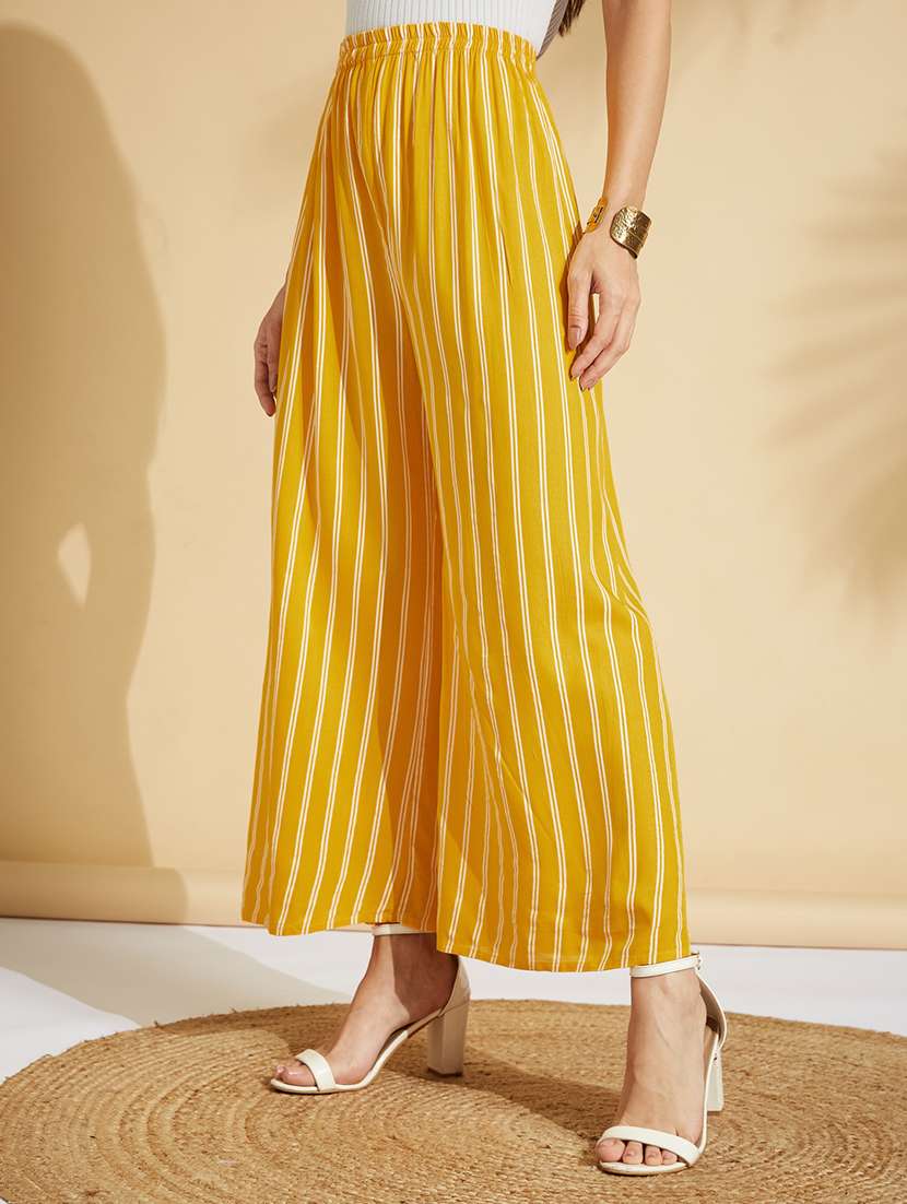 High Rise Striped Palazzo 