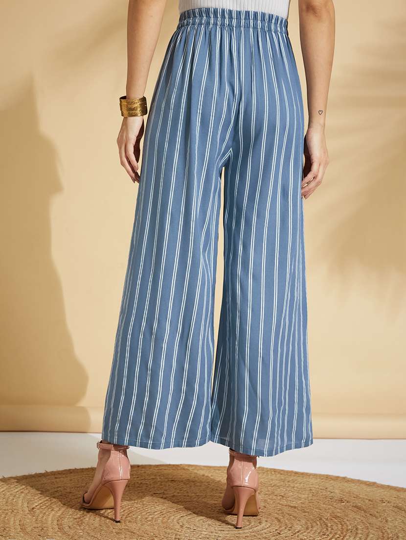 High Rise Striped Palazzo 