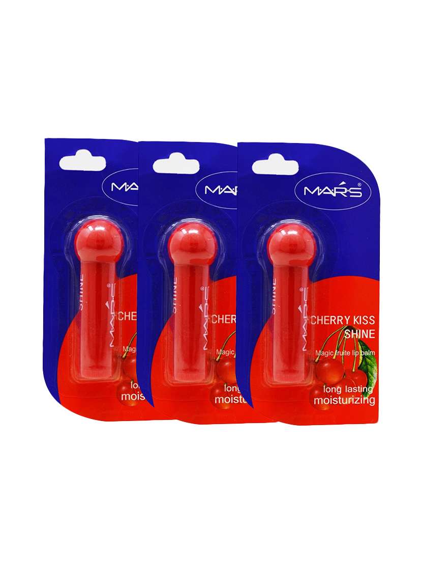 Pack Of 3 Mars Cherry Kiss Shine Lip Balm (Mk033 2), 4.5g, 