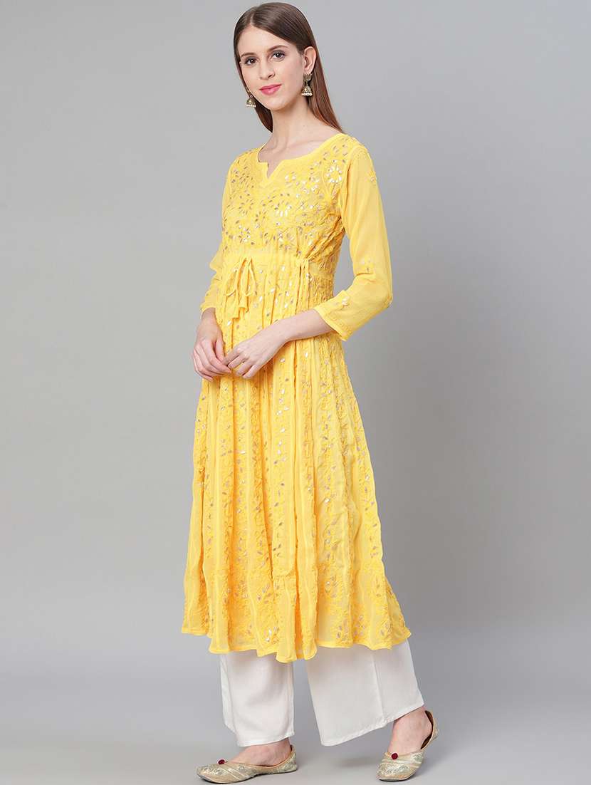 chikankari anarkali kurta