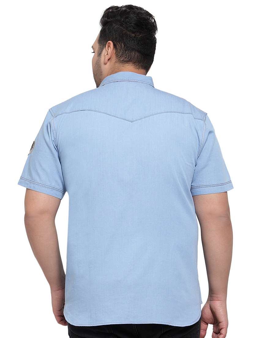 Blue Solid Casual Shirt