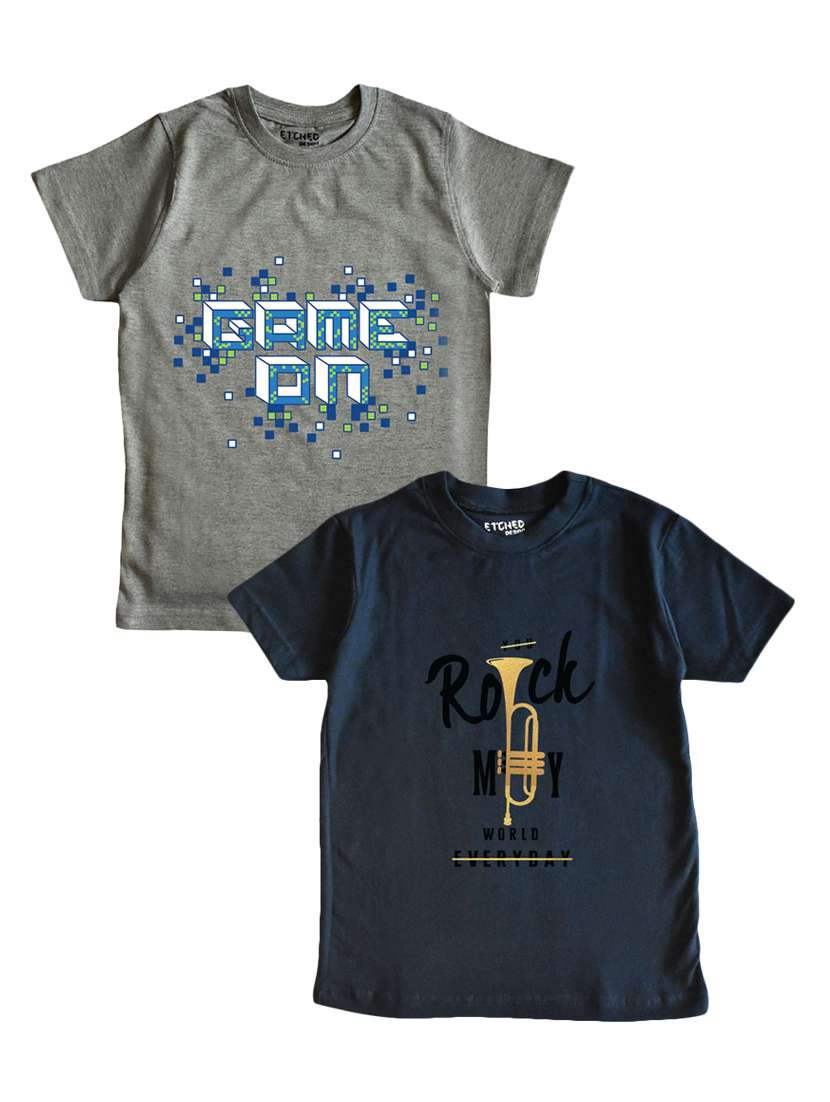 Set Of 2 Graphic Knit T Shirt
