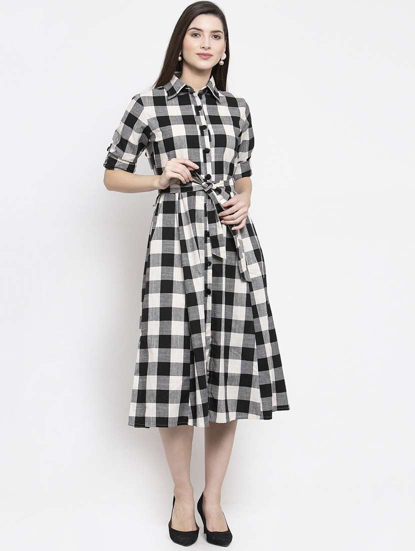 Women's Shirt Checks Dress