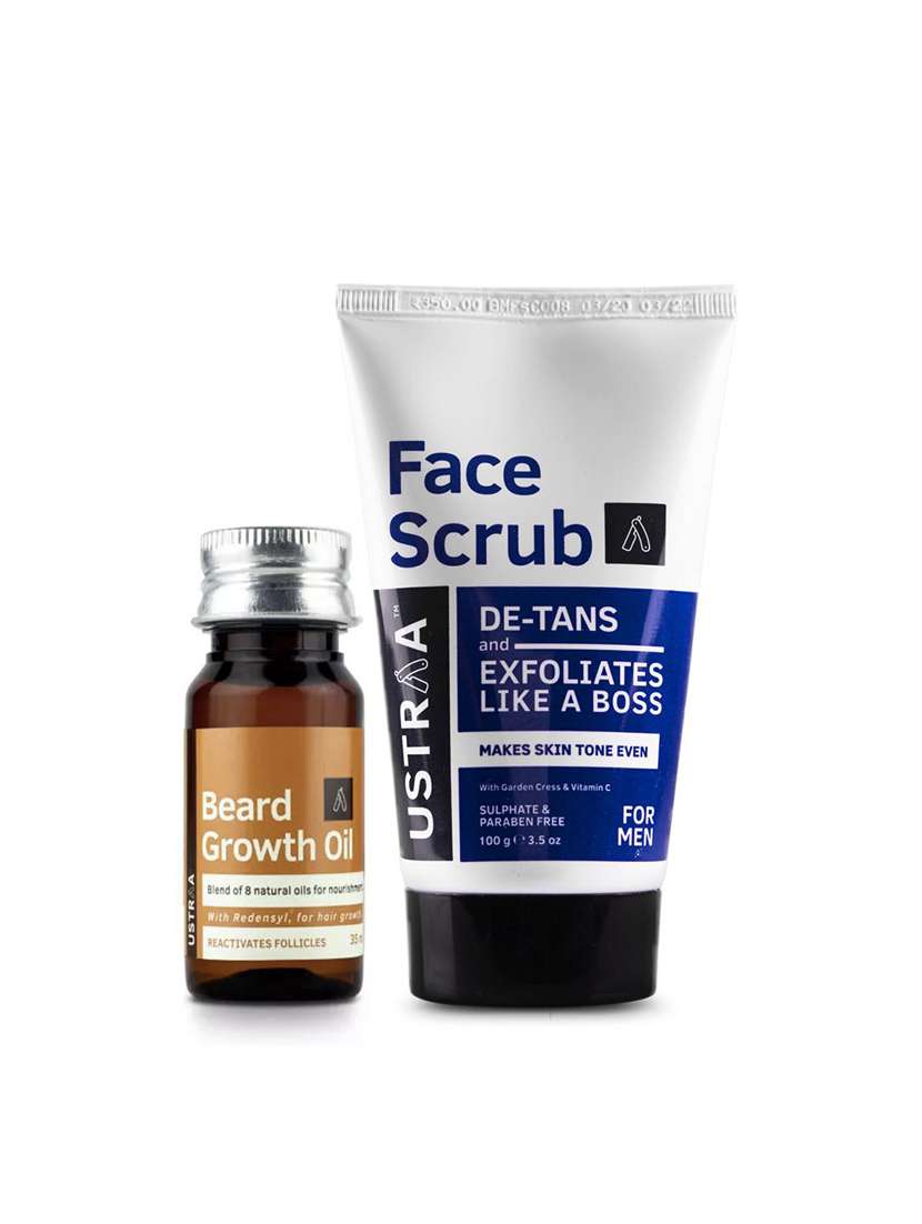 Ustraa Beard Growth Oil And De  Tan Face Scrub
