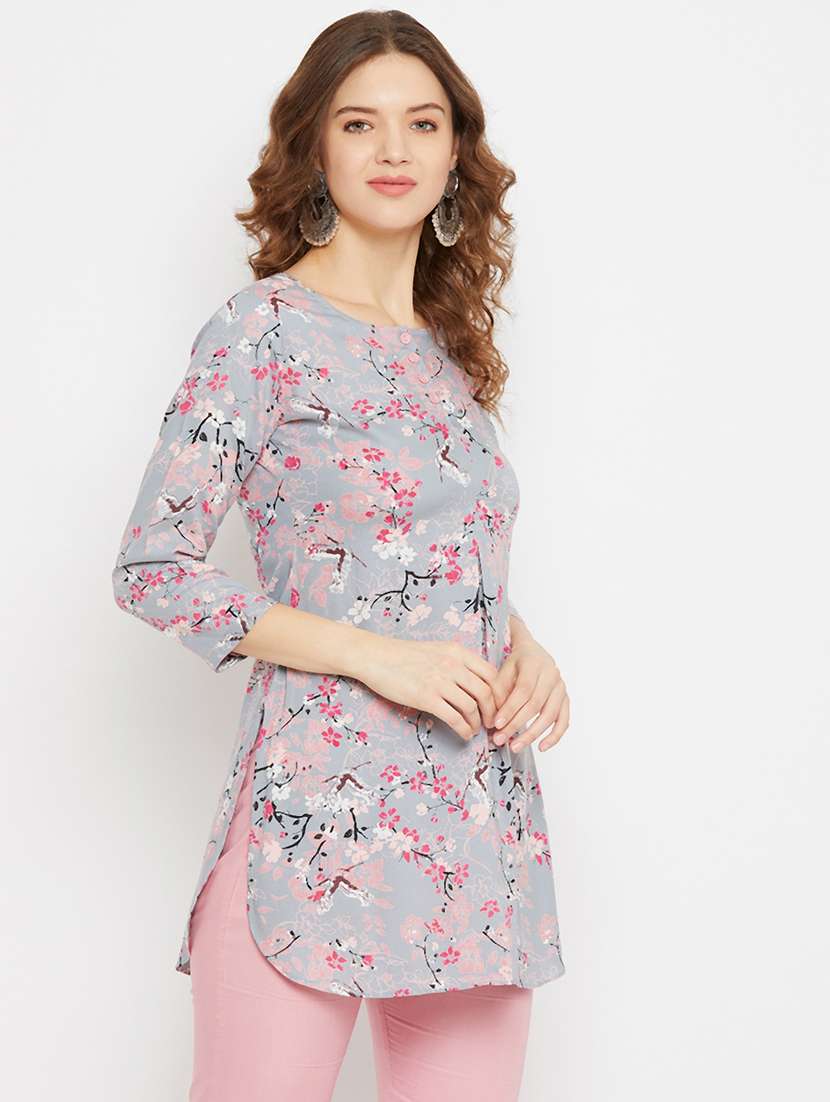 Women Floral Printed Straight Kurti