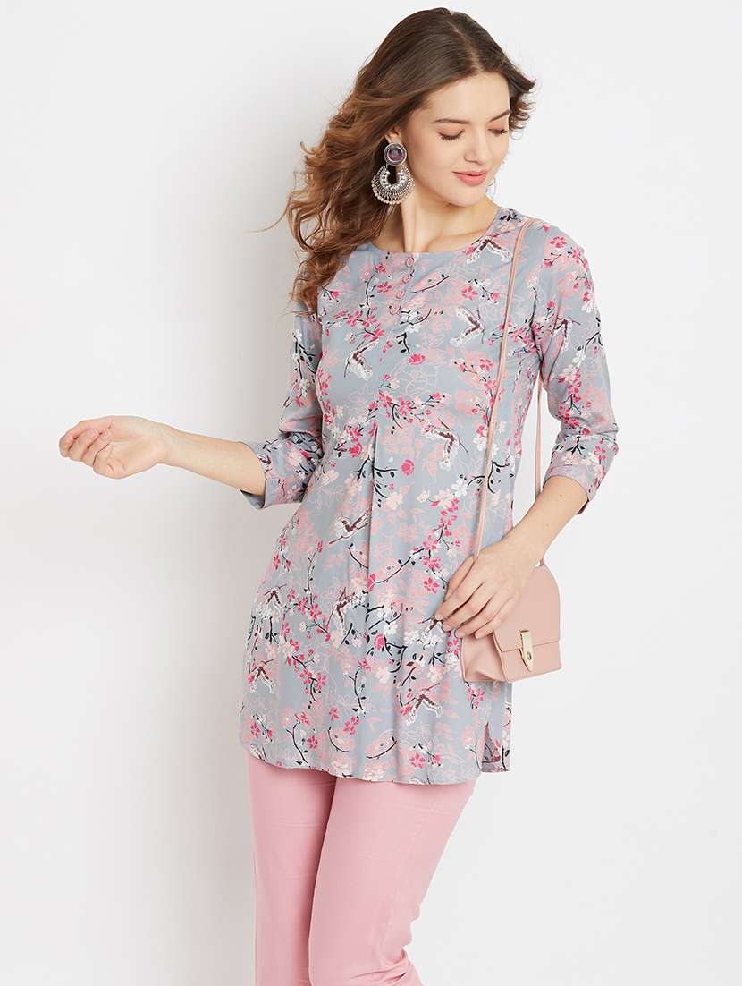 Women Floral Printed Straight Kurti