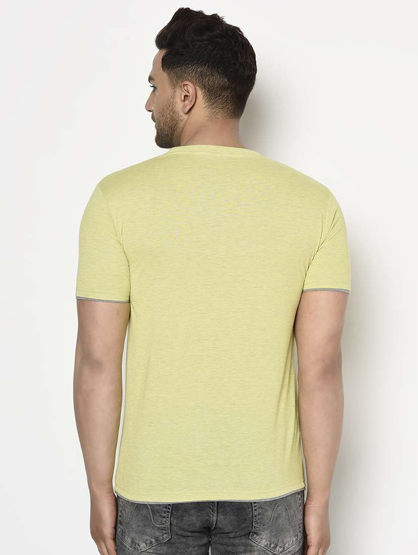 Yellow Solid T Shirt