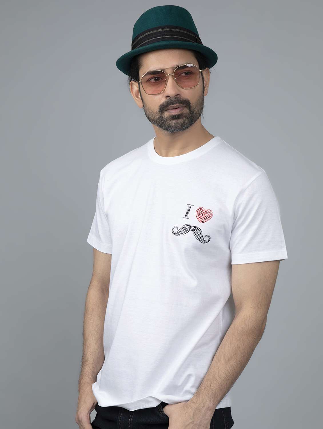 White Printed T Shirt