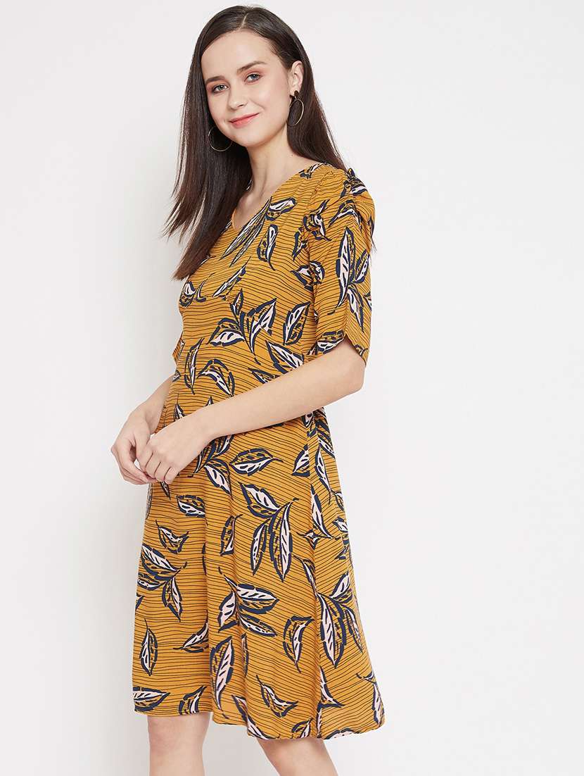 Women's  Leaf Print Dress
