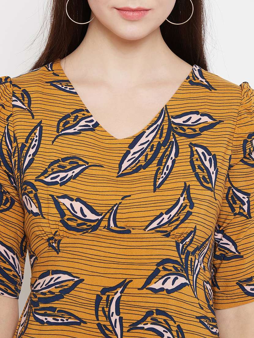 Women's  Leaf Print Dress
