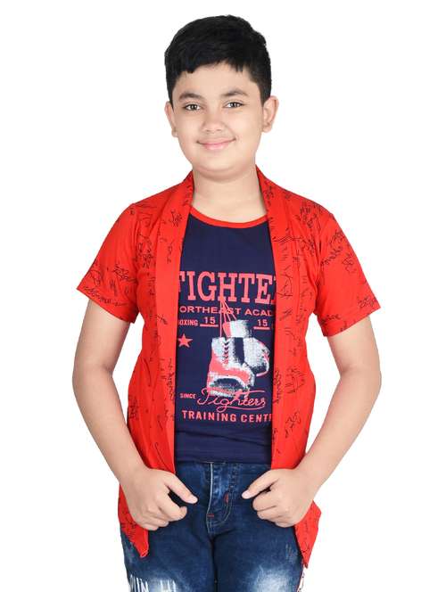 Red Printed T-shirt from boys for Women 