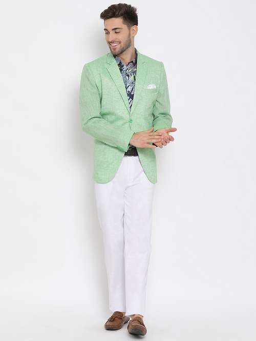 mint green double breasted suit