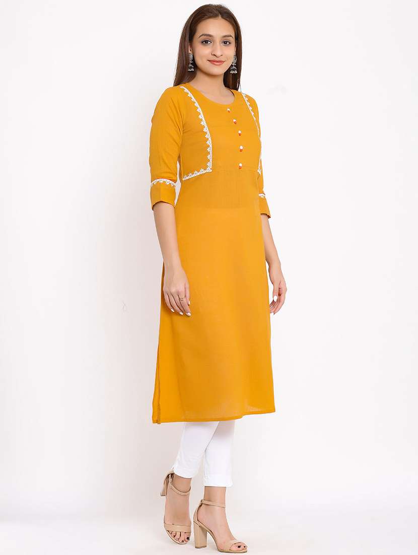solid straight kurta