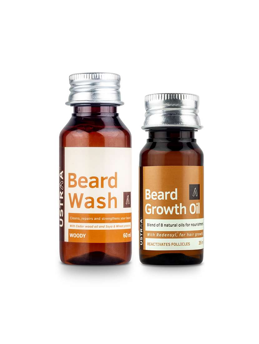 Ustraa Beard Growth Oil   35ml And Ustraa Beard Wash Woody   60ml