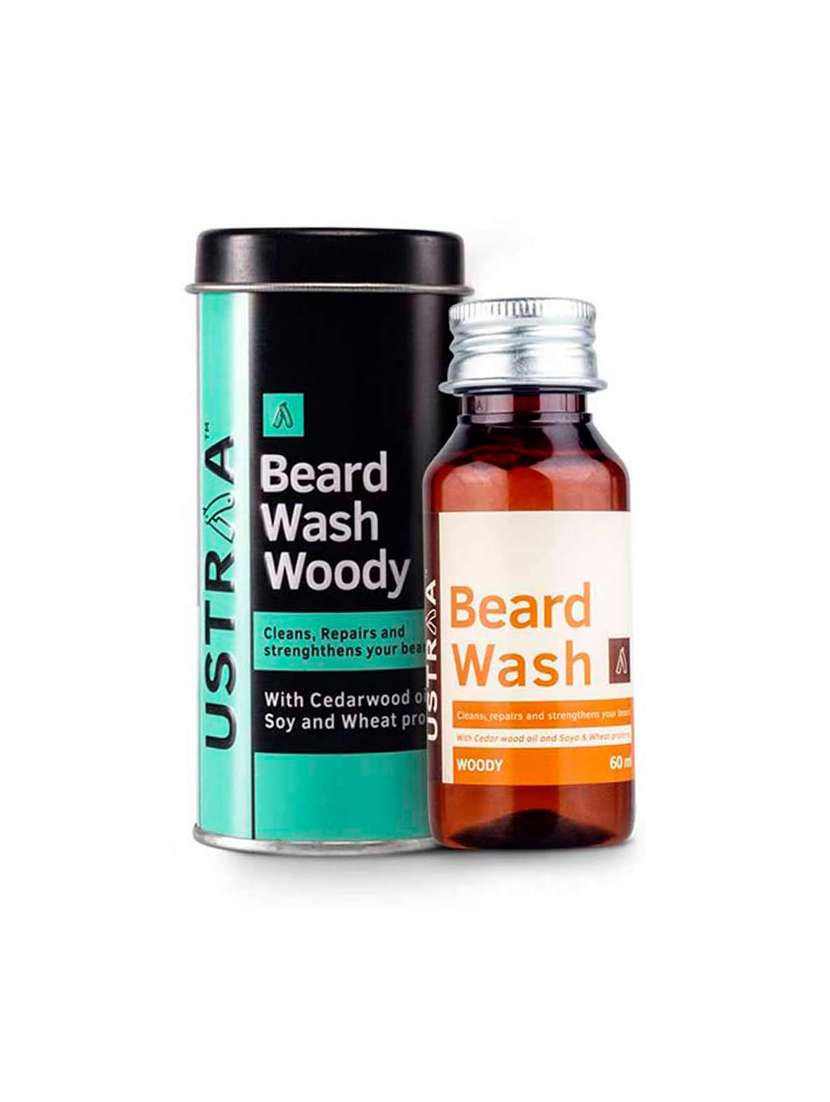 Ustraa Beard Oil Woody   35ml And Ustraa Beard Wash Woody   60ml