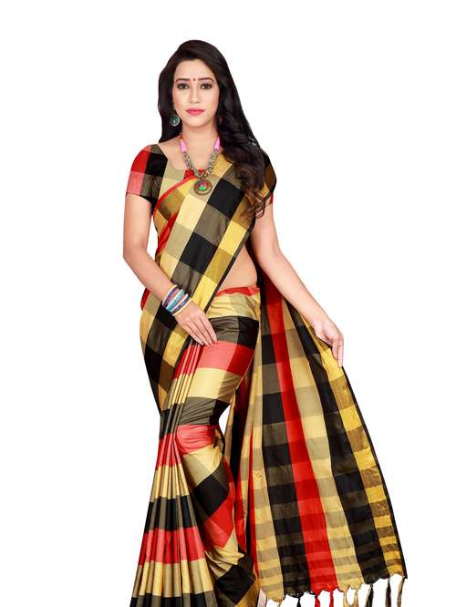 Buy online Cotton Silk Saree With 