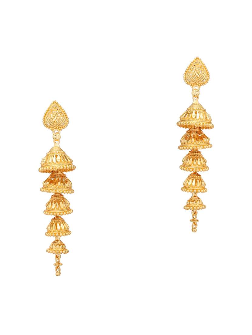 Happy Stoning Ethnic Traditional Gold Plated Bridal Partywear Earrings