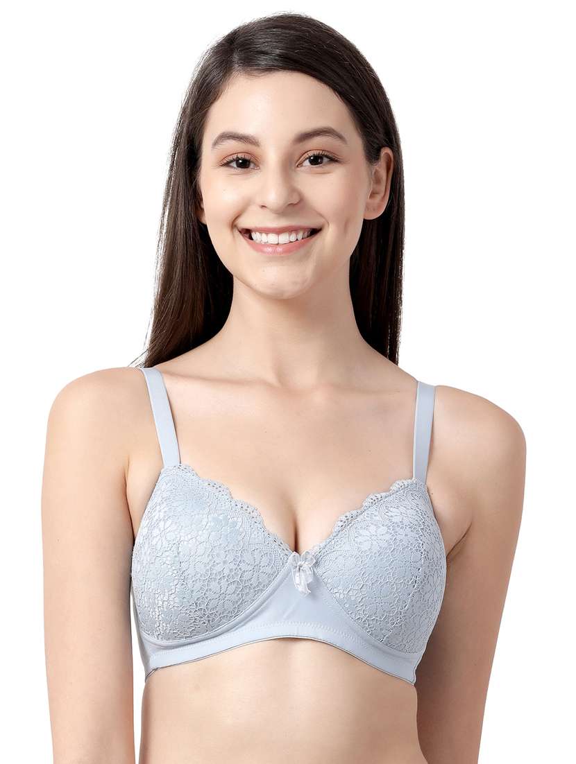 Blue Laced T Shirt Bra