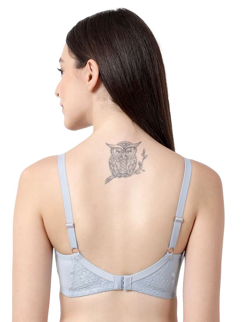 Blue Laced T Shirt Bra