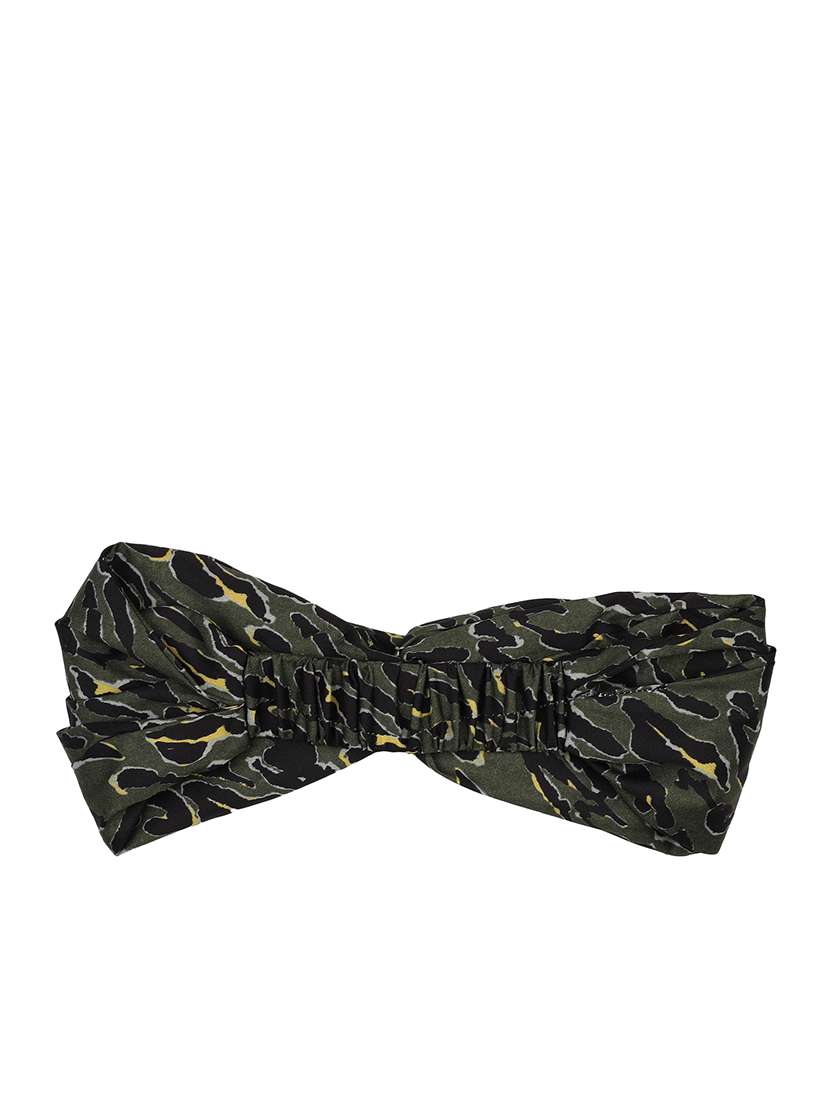 Printed Viscose Green Headband And Scrunchy Combo Pack