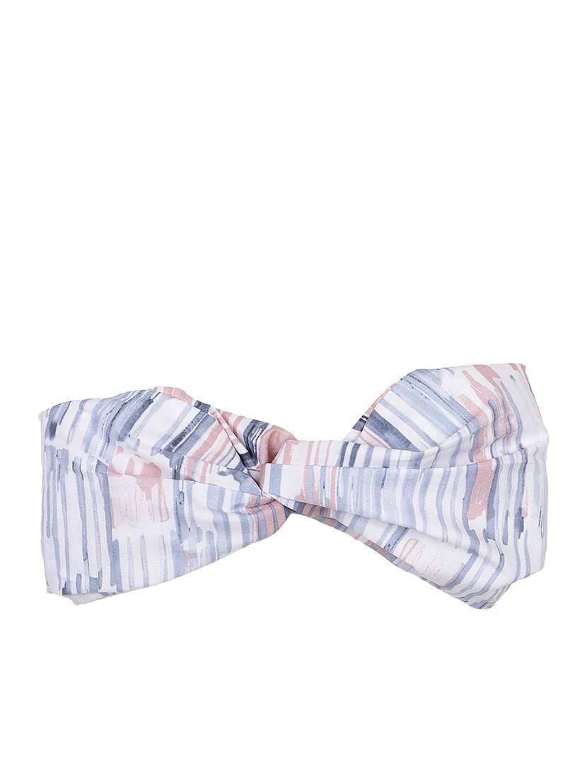 Pink Color Printed Viscose Headband And Scrunchy Combo Pack