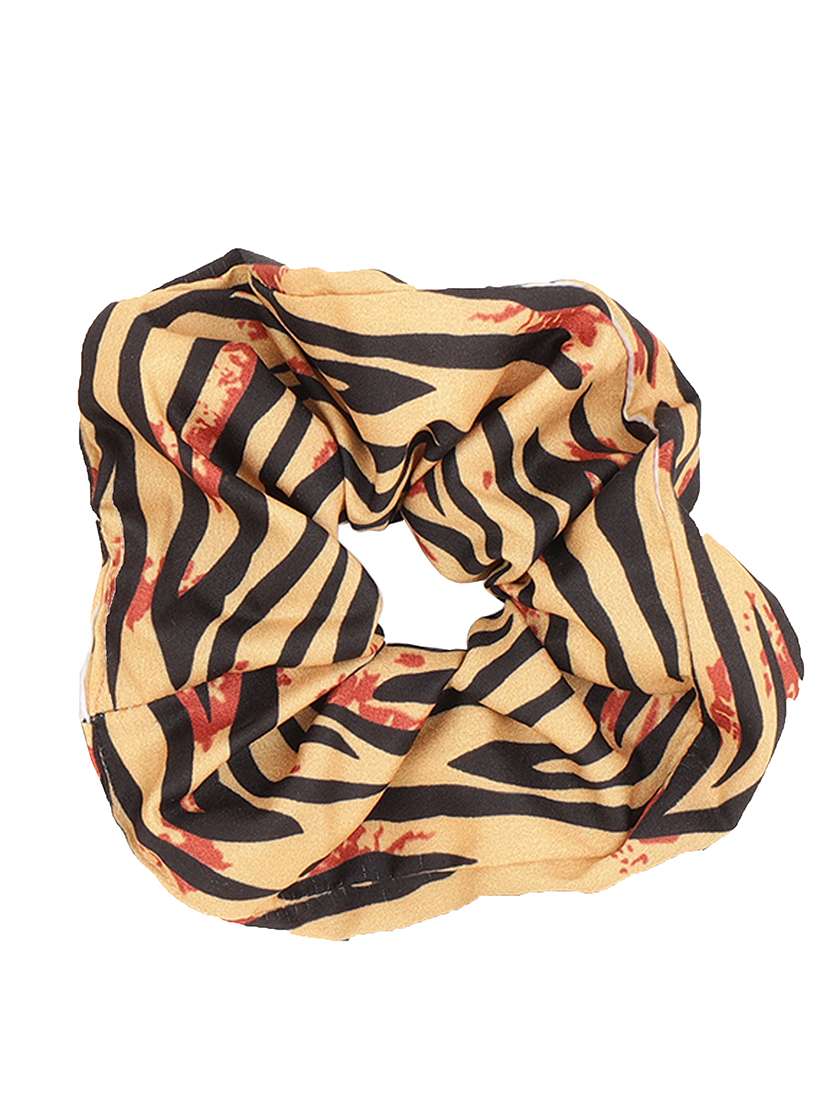 Yellow Printed Viscose Headband And Scrunchy Combo Pack