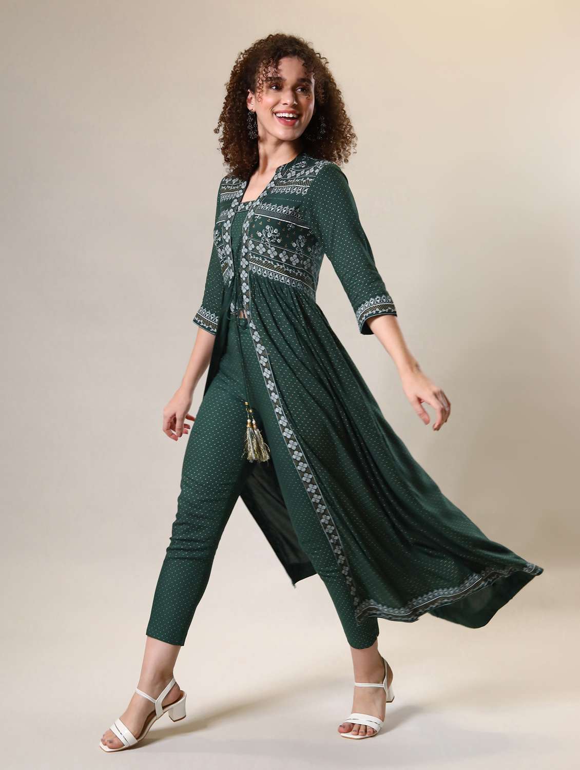 Women Printed Fusion Set