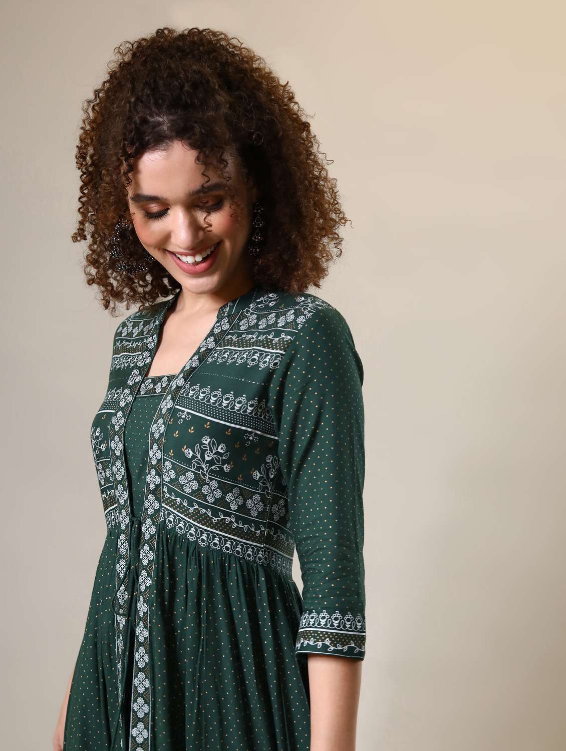 Women Printed Fusion Set
