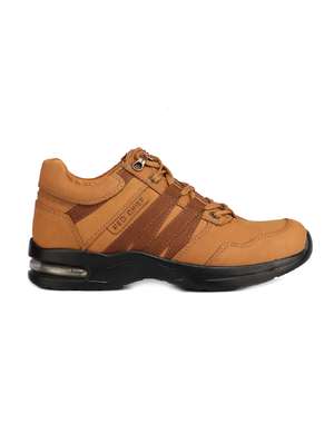 Buy online Brown Leather Lace Up Boots 