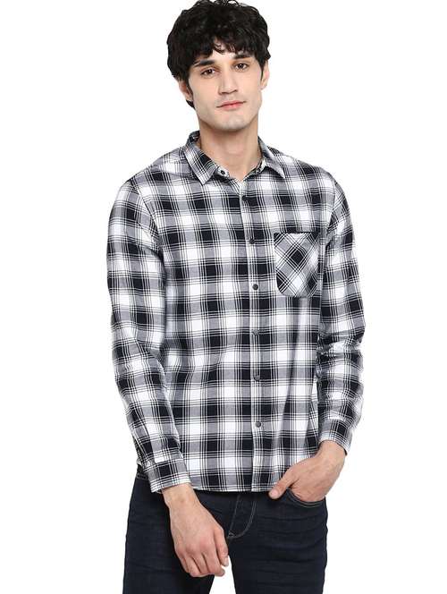 Buy online White Checkered Casual Shirt 