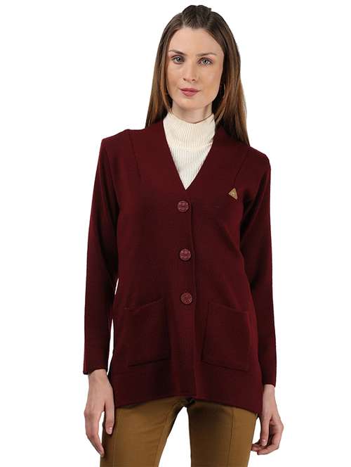 girls maroon cardigan