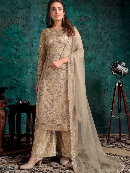 semi stitched dress materials online shopping