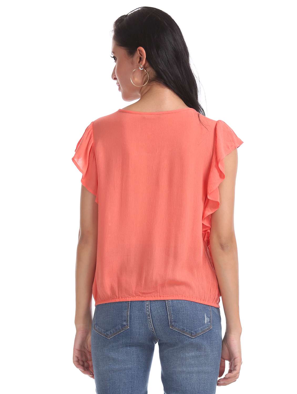 Red Rayon Regular Top