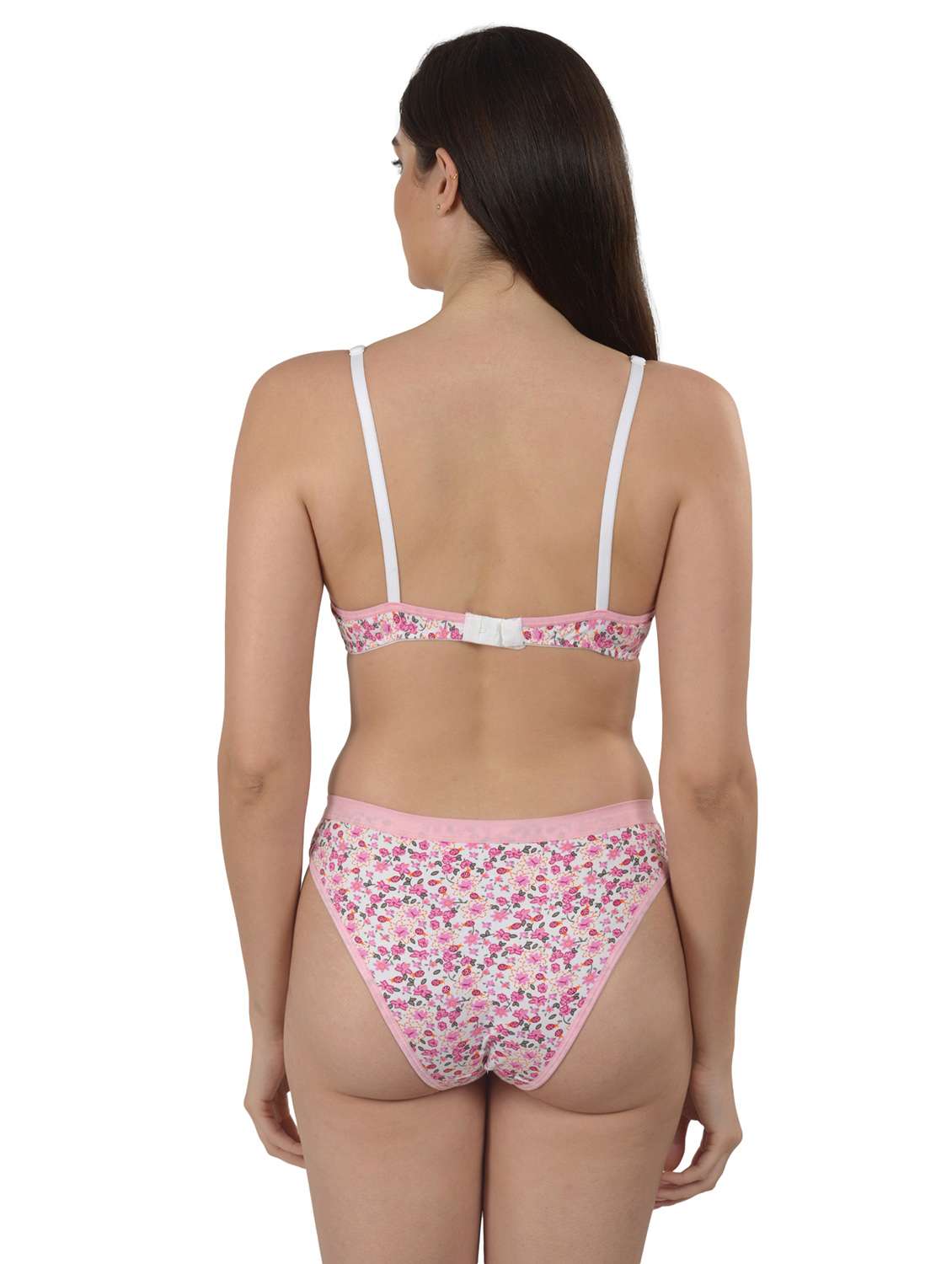 Pink Printed Bras And Panty Set