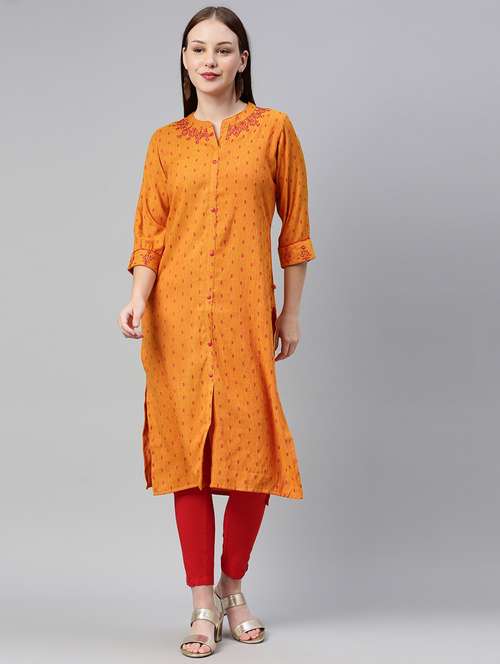 biba orange kurta