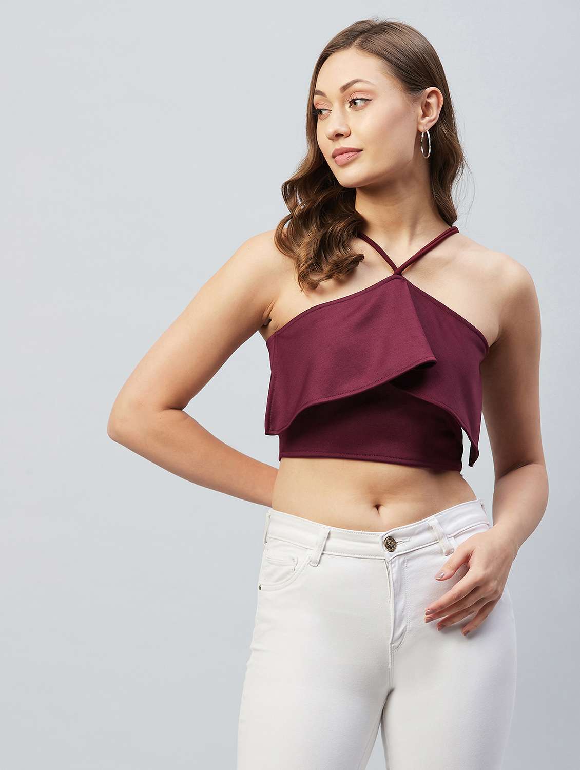 Women's Crop Halter Neck Top