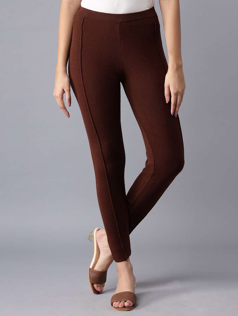 Buy online Brown Solid Legging from Capris u0026 Leggings for Women by W for  ₹1299 at 32% off | 2023 Limeroad.com