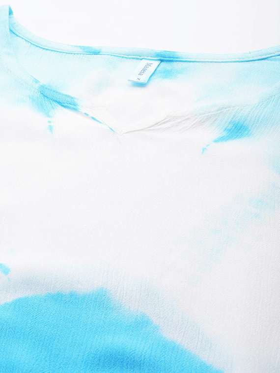 Notch Neck Tie & Dye Maxi Kaftan