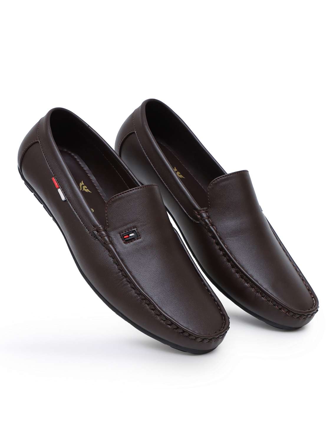 Black Synthetic Slip On Loafers