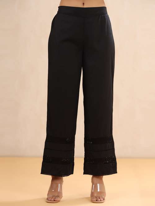 Buy girls plazo black colour in India 