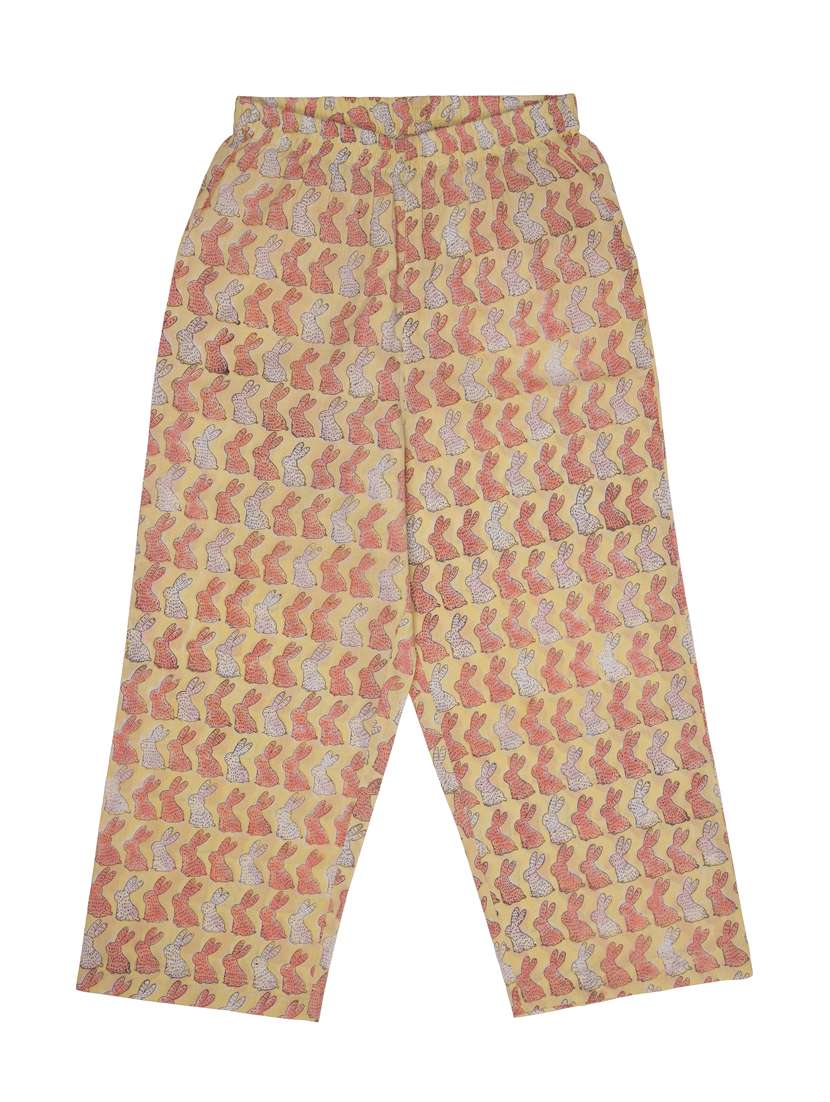 Yellow Printed Nightwear Pyjama Set 