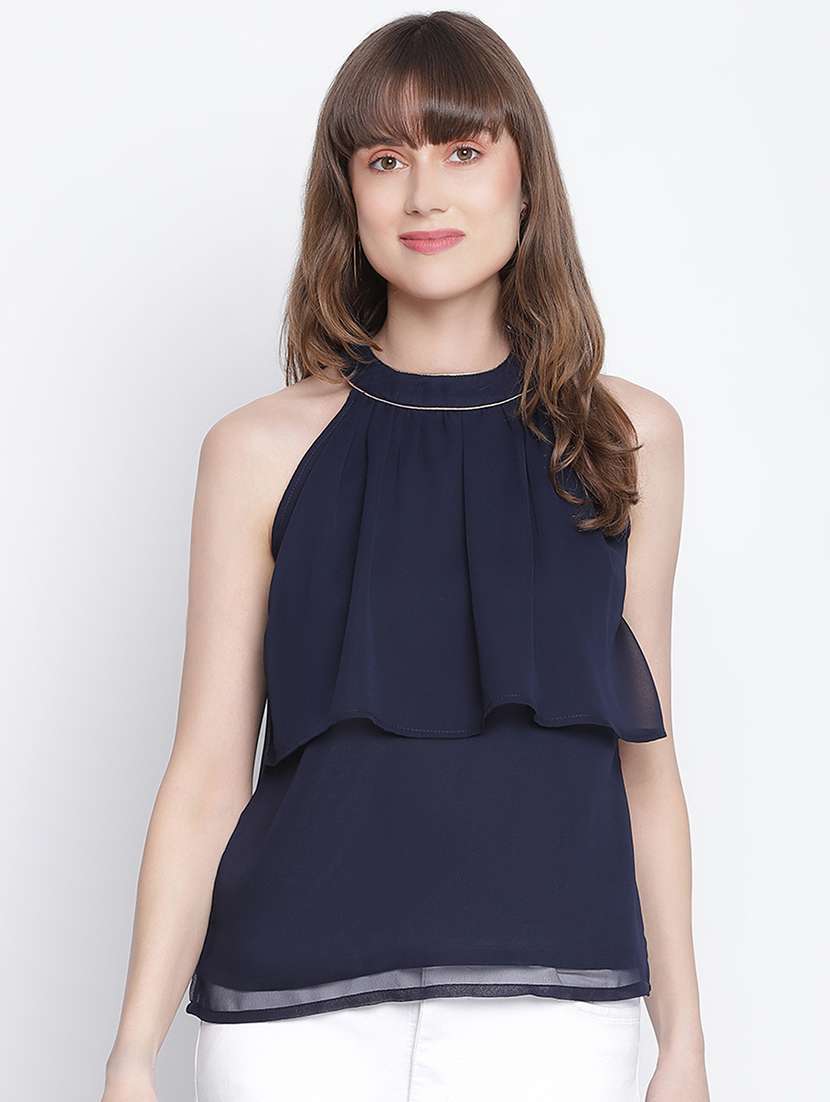 Women's Ruffle Halter Neck Top