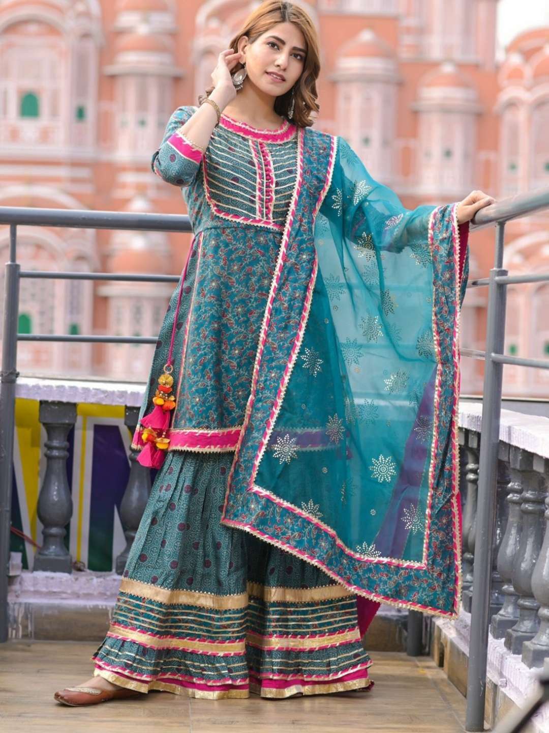 Modals Cotton Gharara Suit Set 