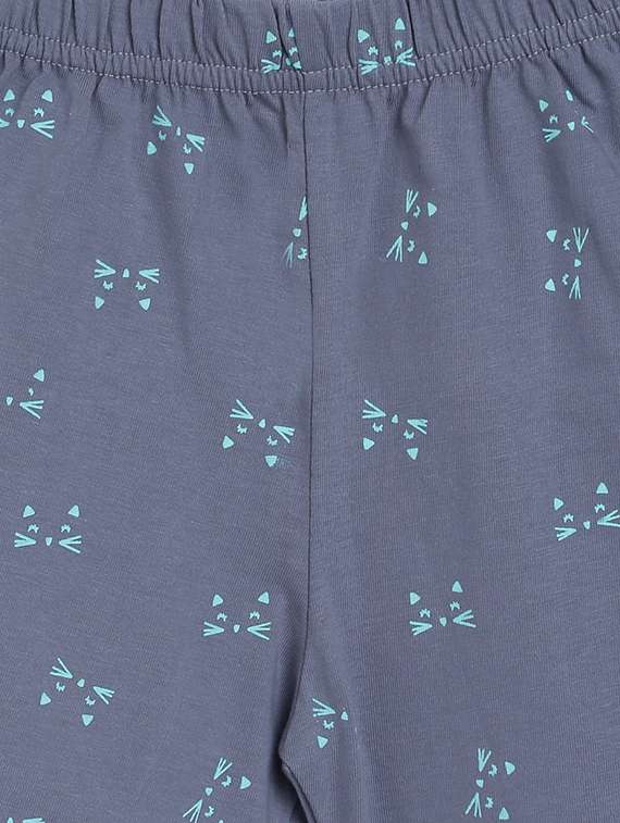 Green Printed Shorts Set Nightwear